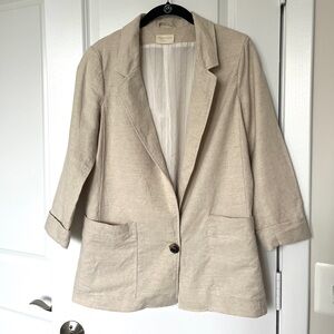 Alay & Co Light Beige Oversized Linen Blazer
